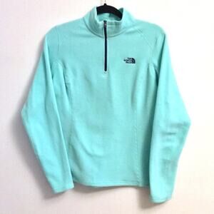 The North Face fleece aqua blue half zipper top MEDIUM